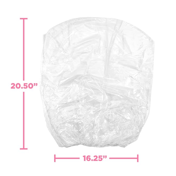 ADAMA Disposable Shower Conditioning Processing Caps, XX-Large Size for Processing, Conditioning, Showering Voluminous Hair, Protects Long Hair Styles, 10 Disposable Caps, Clear