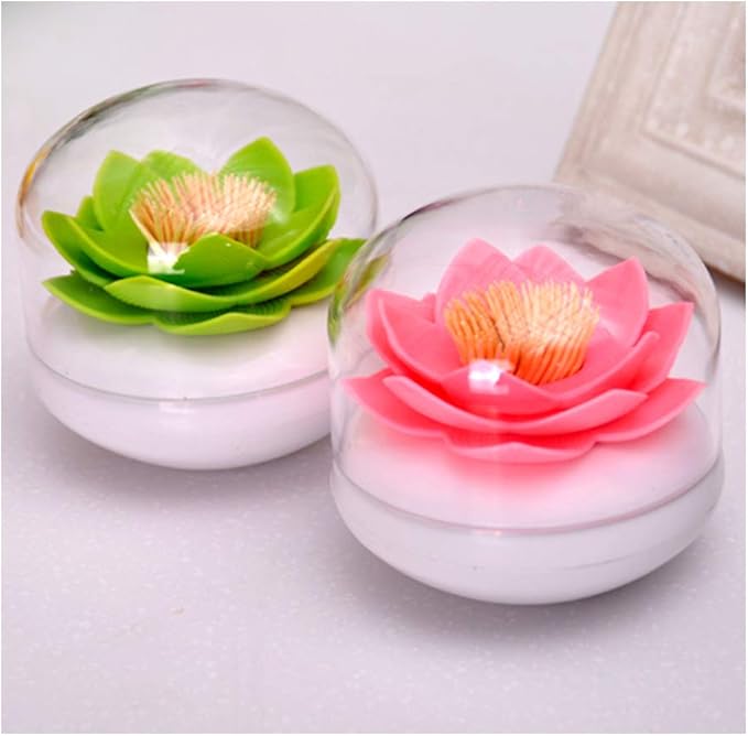Bloss Lotus Cotton Swab Holder Q-tip Holder Cotton Bud Swabs Toothpick Organizer Dustproof Holder Home Decor - Pink For Mothers Day Gifts