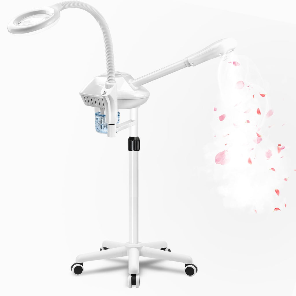 Salon Señor Professional Facial Steamer with 5X Magnifying Lamp,White