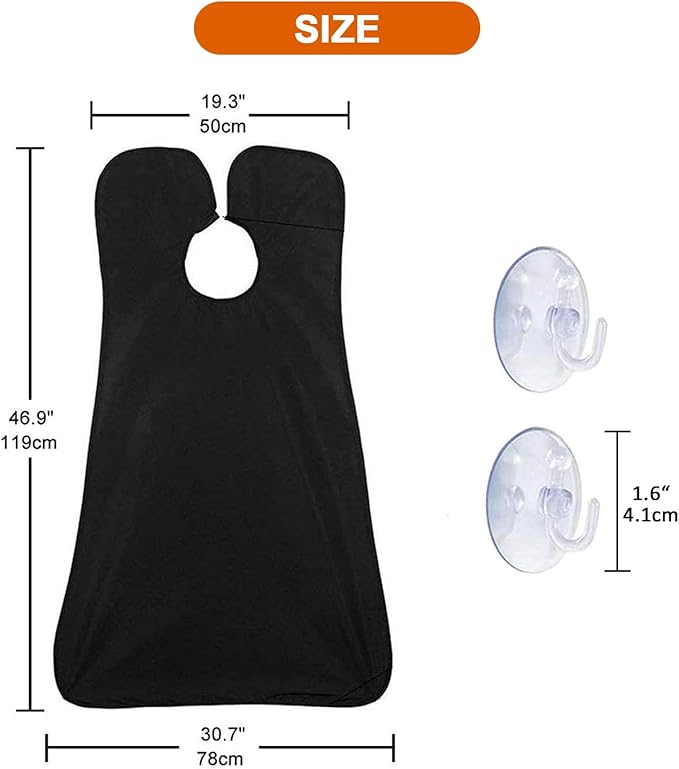 ztarraum Beard Bib Beard Apron, Beard Gather，Shaving and Trimming, Non-Stick Grooming Cloth with 2 Suction Cups, Best Gifts for Men,Valentine's Day Gift