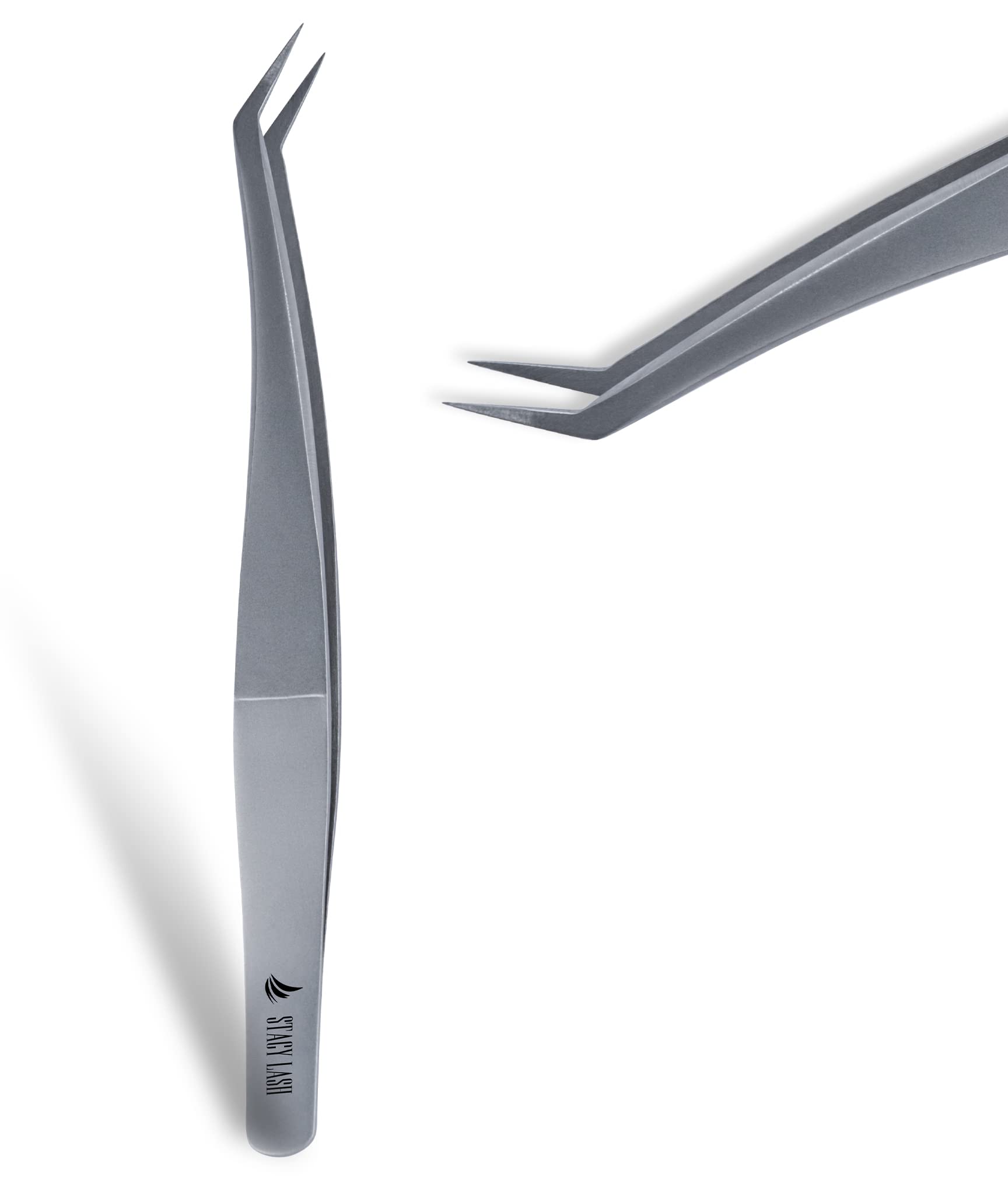 Stacy Lash STL-12 Curved Eyelash Extension Tweezers/Precision Tools for Classic & Volume Extensions & Premade Fans/Supplies for False Lashes Application/Beauty Accessories/Eyelashes Tool Applicator