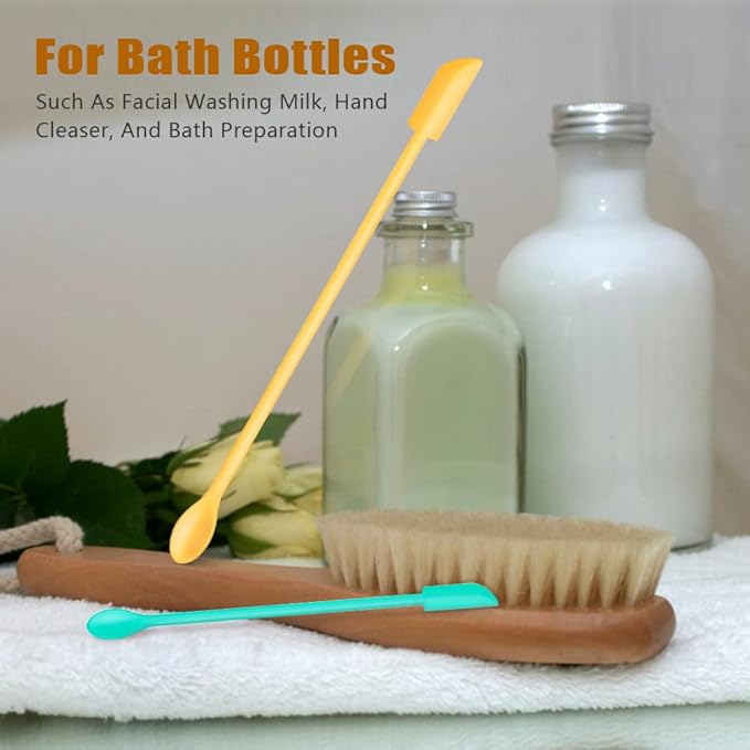 Silicone Spatula Set (6Pcs) - Mini Scraper Tool for Beauty & Food - Reach Every Last Drop, Multi-Size Spatulas for Makeup Jars, Lotion Bottles & Kitchen Containers (Blue)