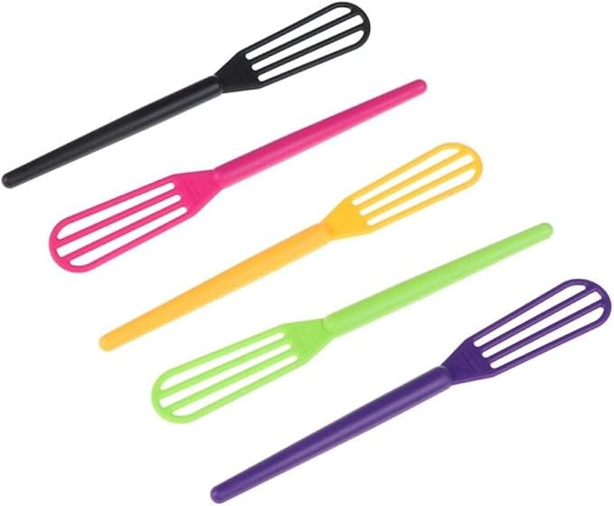 10 PCS Plastic Hair Coloring Mixer, Color Whisks Dye Cream Mixer, Tint Cream Colorful Spoon Applicator Bleaching Highlight Tool for Home Barber Shop Salon (Random Color)