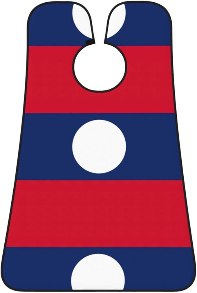 Flag Of Laos Print Beard Bib Apron For Men, Beard Hair Catcher For Men Shaving Trimming,Beard Cape Cloth