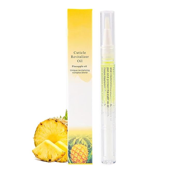 Yimart Set of 4pcs Pineapple Flavor Cuticle Revitalizer Oil Pen with Soft Brush,Nail Nutritional Cuticle Oil Pen For Anti-barb Finger Edge Nail Care Tool