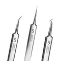 Professional Facial Blackhead Remover Tweezers,3Pcs Precision Pimple Popper Tool Kit for Whitehead Ance Blemishs Comedones Stainless Steel Makeup Tool - Matte