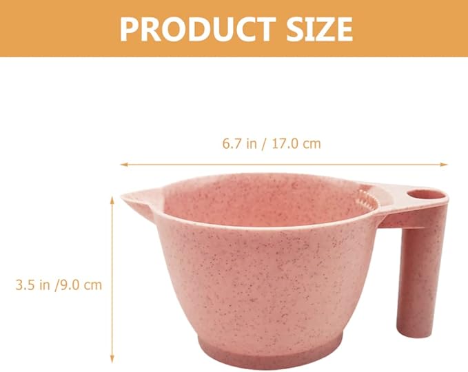 minkissy Hair Dye Bowl 2-Pack Hair Color Mixing Bowl with Ergonomic Handle Portable Tint for Salon Home Coloring Highlights Easy to Rinse 6.69 X 3.54 X 3.14 in