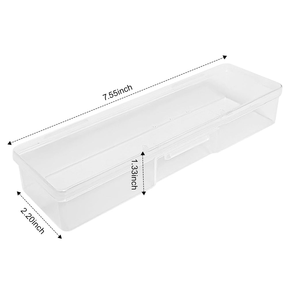 Plastic Nail Storage Manicure Tool Box, 4PCS Storage Personal Box Nail Implement Storage Box Organizer Case Box for Nail Art Pedicure Supply (Clear-4pcs, Small)