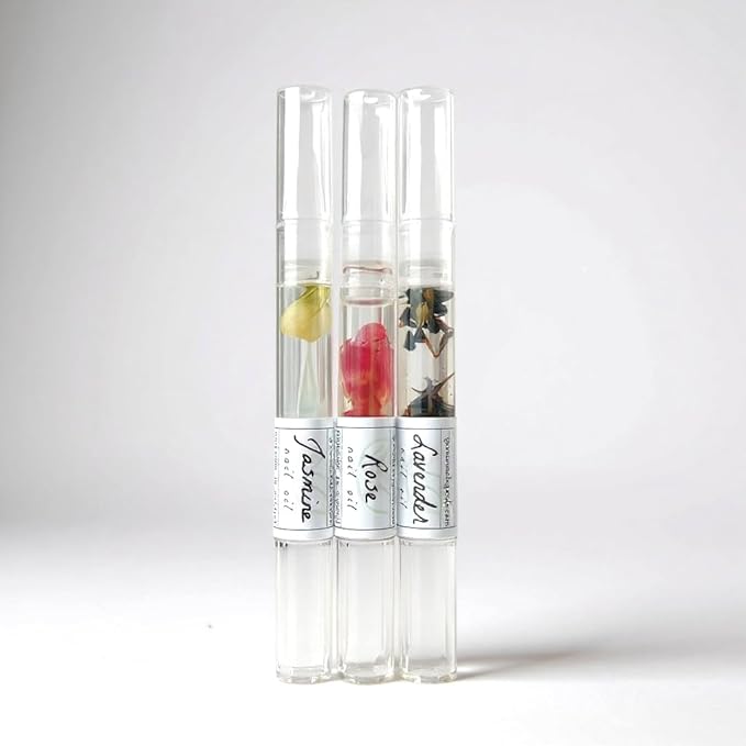 Greenmade Goods Lavender Jasmine Rose Cuticle Oil Trio, 3-Pack Gift Set
