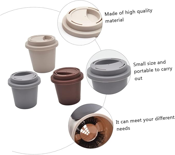 3pcs False Eyelash Storage Box Durable Cases for False Eyelash Organization Portable Design Dark Brown Advanced Gray Oatmeal