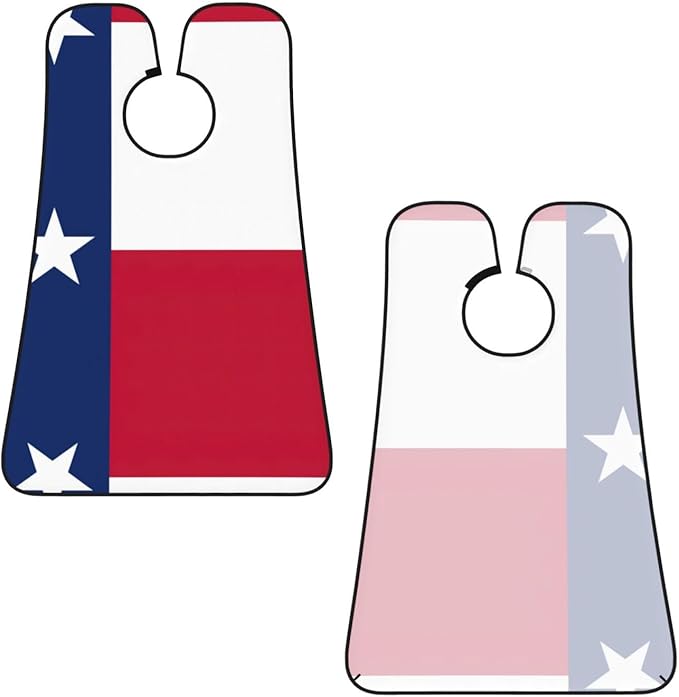 NOUZU Flag Of Texas Print Beard Bib Apron For Men, Beard Hair Catcher For Men Shaving Trimming,Beard Cape Cloth