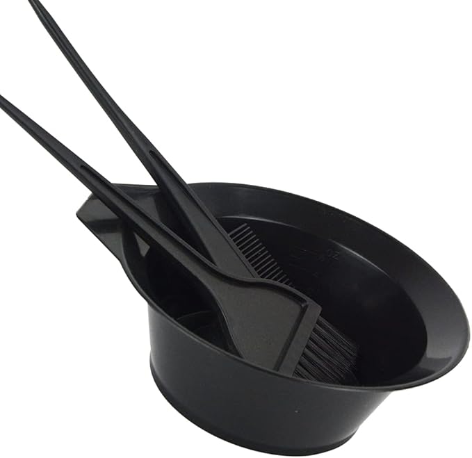 YANTAISIYU 3 Pcs Salon Hair Dyeing Kit Tools Hair Color Mixing Bowl Tinting Brush and Angled Comb for Hair Coloring