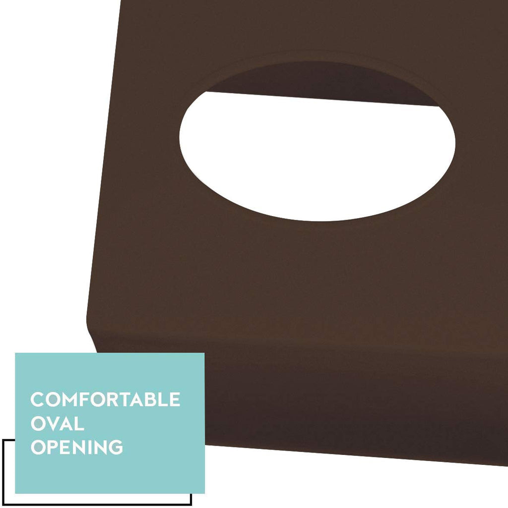 DWËLLZA HOMË Brown Tissue Box Cover Square - Plastic Facial Tissue Box Holder Set of 2 - Cube Tissue Holder Dispensers Fit Any Vanity Countertop, Bedroom Dresser, Office Desk or Brown Bathroom Decor