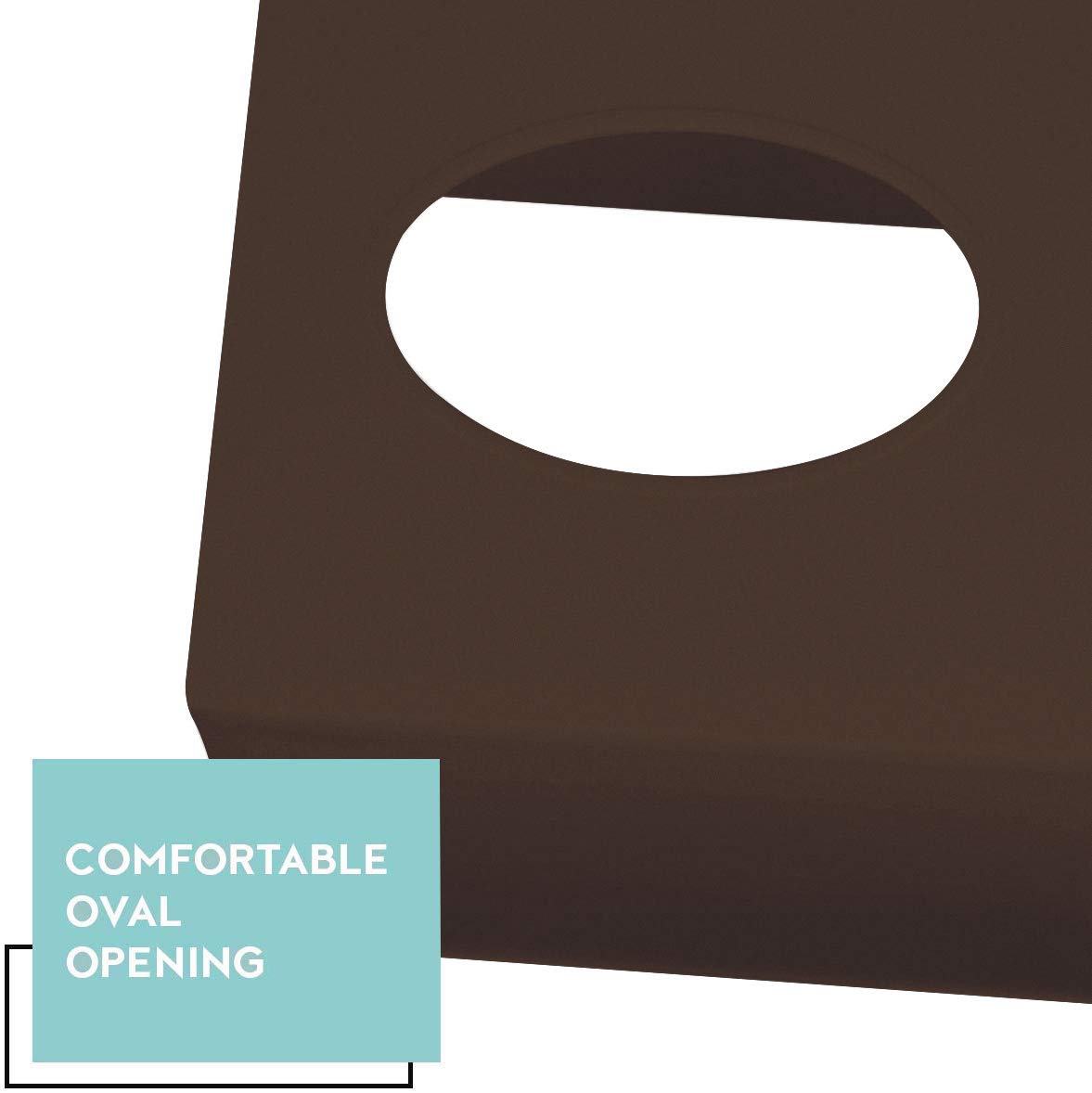 DWËLLZA HOMË Brown Tissue Box Cover Square - Plastic Facial Tissue Box Holder Set of 2 - Cube Tissue Holder Dispensers Fit Any Vanity Countertop, Bedroom Dresser, Office Desk or Brown Bathroom Decor