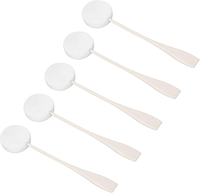 Long Handled Powder Puff, Body Lotion Applicator Water Absorption 5pcs Soft PVA Tight Skin Comfortable Hold for Home Use(White)