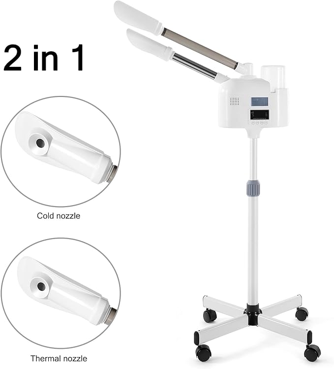 Artist hand Facial Steamer Professional 2 in 1 Hot and Cold Facial Steamer for Esthetician, Face Steamer for Facial Deep Cleansing, Fast Heating Moisturizing for Beauty Salon Spa Home Use