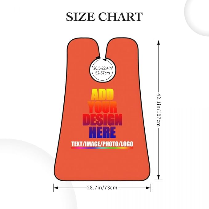Custom Beard Bibs Apron Personalized Beard Hair Catcher Add Photo Picture Text Waterproof Beard Shave Cape for Shaving Trimming for Birthday Father's Day Gifts Orange