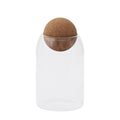 NovaPuff 1 Pack 6.69 In Glass Storage Container, Ball Cork Jar Decorative Organizer, Cute Canister for Tip Change Sugar/Cotton Swab Holder
