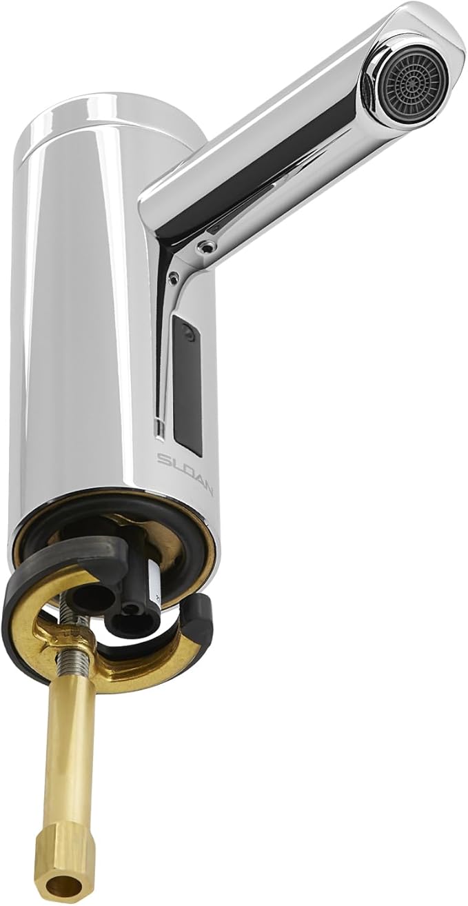 Sloan Optima EAF-200 Sensor Activated Touch-Free Faucet, Commercial Grade w/Mounting Hardware - 0.5 GPM Bluetooth, Hardwired Deck-Mounted Mid Body, Polished Chrome Finish, 3335055