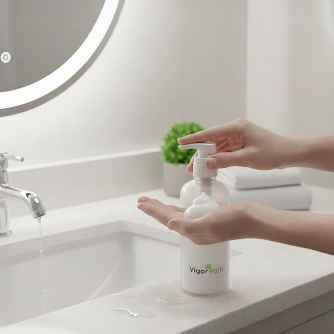 Universal Shampoo/Conditioner Dispenser Pump for Bottles, Leak Proof, Pump Top Fits 1 L/33.8 oz Bottles, 28/410 Neck Size, (White - Pack of 2)