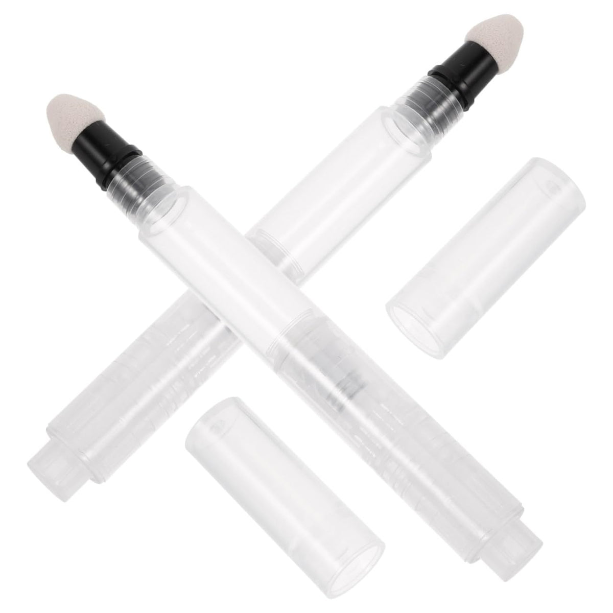 PACKOVE 2Pcs 3Ml Sponge Tip Press Pen Cosmetic Packaging Material for Lip Gloss Cream Foundation Concealer Dispenser Makeup Applicator