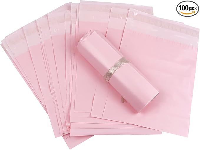 Hipruict Personal Disposal Bags, Set of 100 Sanitary Napkin Disposal Bags, Hide Personal Items, Self Sealing Bag to Seal Smell, Beautiful Light Pink Color, Suitable for Sanitary Napkin (Light Pink)
