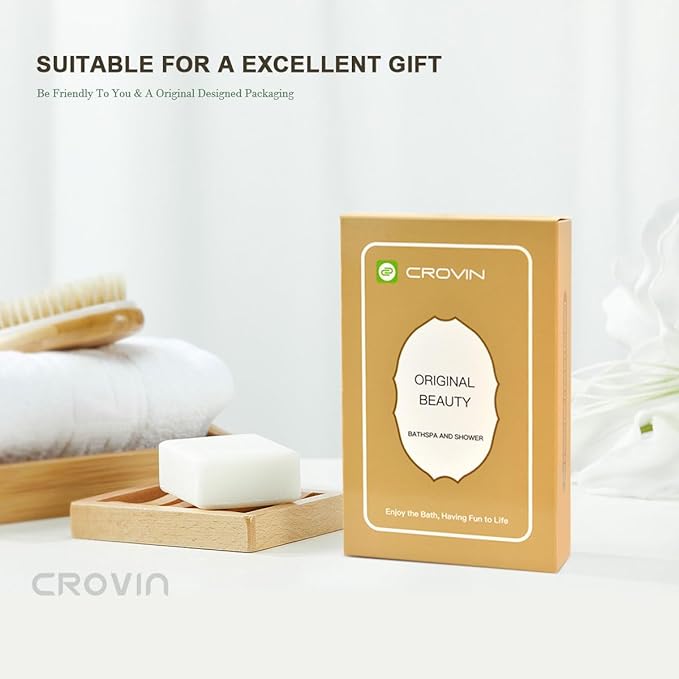 CROVIN Natural Loofah Exfoliating Body Scrubber, Shower Loofah Sponge Pack