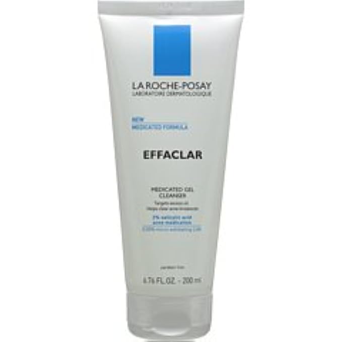La Roche-Posay Effaclar Medicated Gel Cleanser,2% Salicylic Acid Cleanser + LHA + Glycerin,Foaming Acne Face Wash,Helps Clear & Prevent Acne Breakouts,Oil Free,Targets Excess Oil,(Pack of 2)