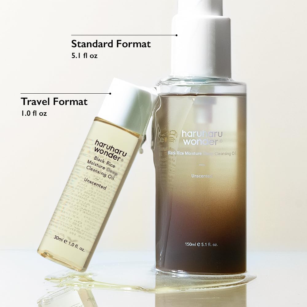 HARUHARU Black Rice Moisture Cleansing Oil, 1.0 fl.oz, Pore Control, Vegan