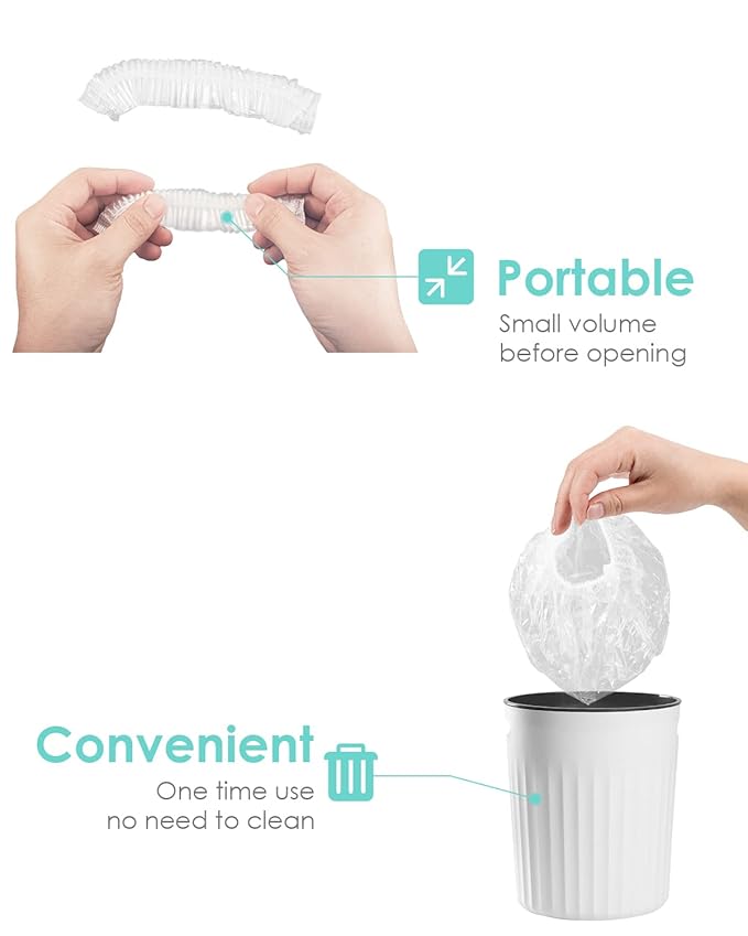 Auban Disposable Shower Caps 80PCS Extra Large 23.6" Plastic Clear Hair Cap