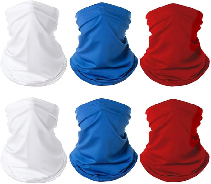 6 Pieces Summer Face Cover Scarf Mens Neck Gaiter For Men Women UV Protection Face Breathable Sun Protection Cycling Running (Grey(12-pack))