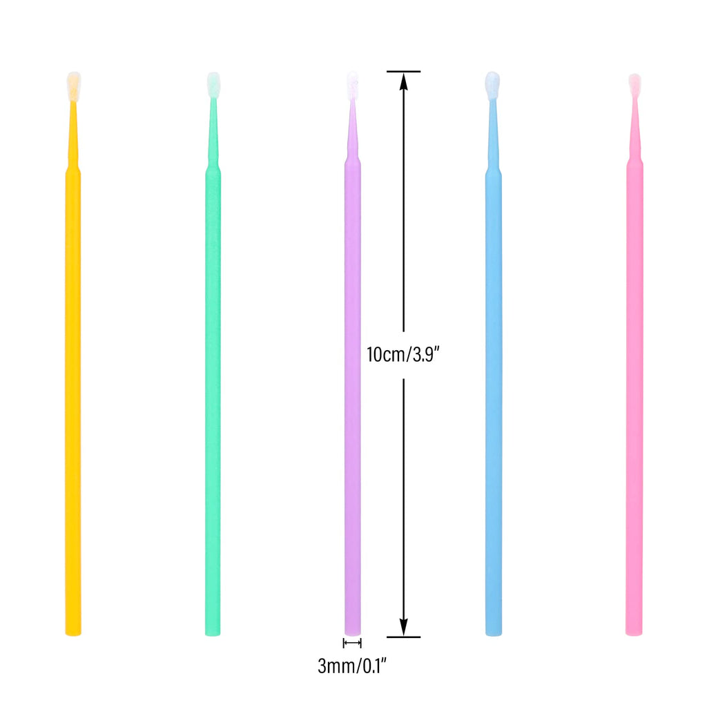 G2PLUS 500PCS Micro Cotton Swabs, Disposable Micro Applicators Brush for Makeup and Personal Care, Cosmetic Brush, Microswabs for Eyelash Extensions, Nails, Eyeliner (Head Diameter: 2.0mm)