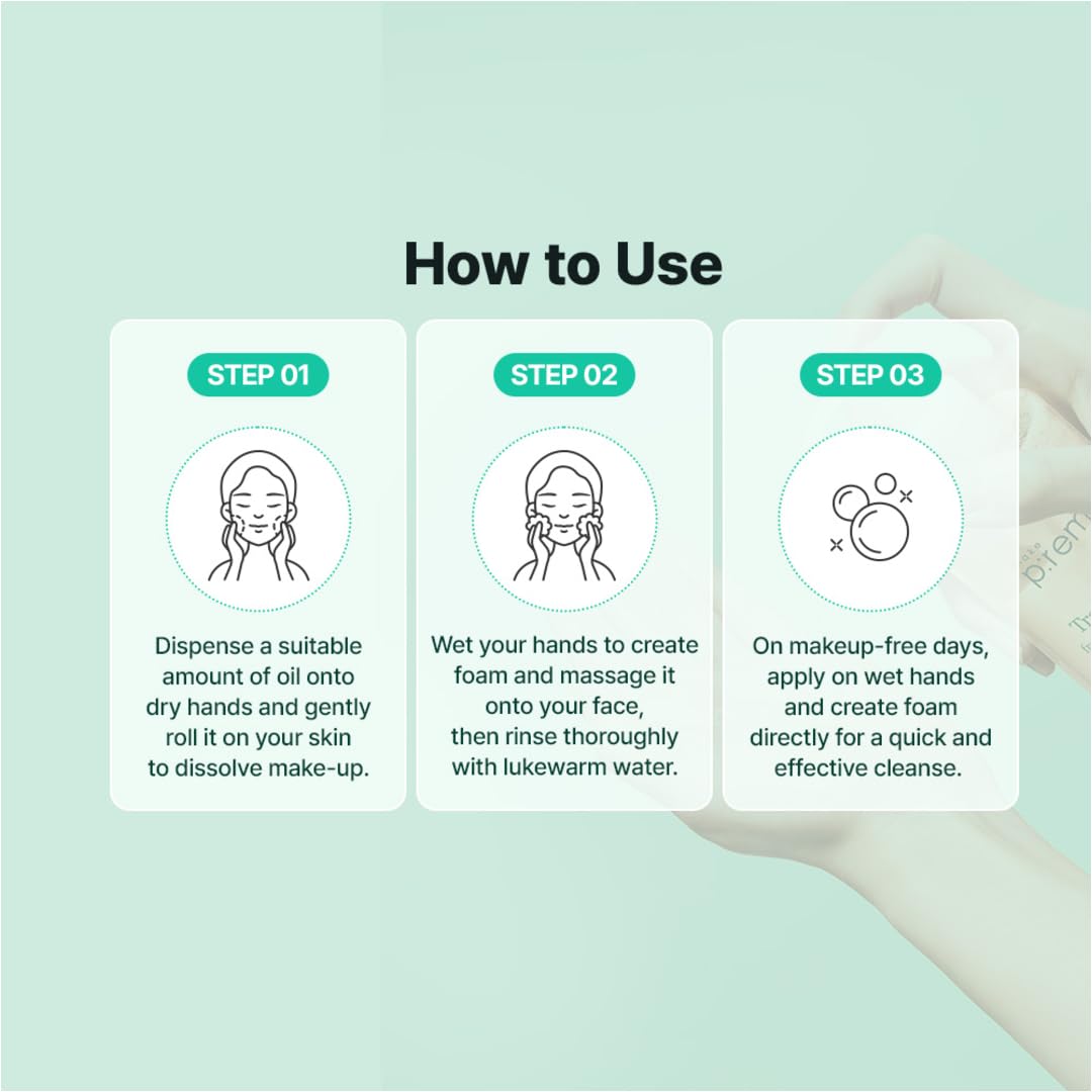 MAKE P:REM Safe Me. Relief Moisture Cleansing Oil, Deep Pore Cleansing Makeup Remover for Oily Skin, All Skin Types, Gentle Blackhead Remover, Korean Skin Care, 7.1 fl.oz. (210mL)