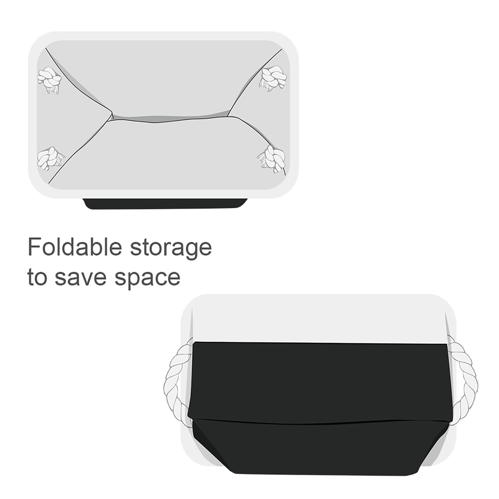 TheWarmHome Storage Bins for Shelves - 12x8x5.2 inch 1 Pack Storage Baskets for Gifts Empty for Closet Organizing Dog Gift Cloth Toy Cubes Box (White & Black)