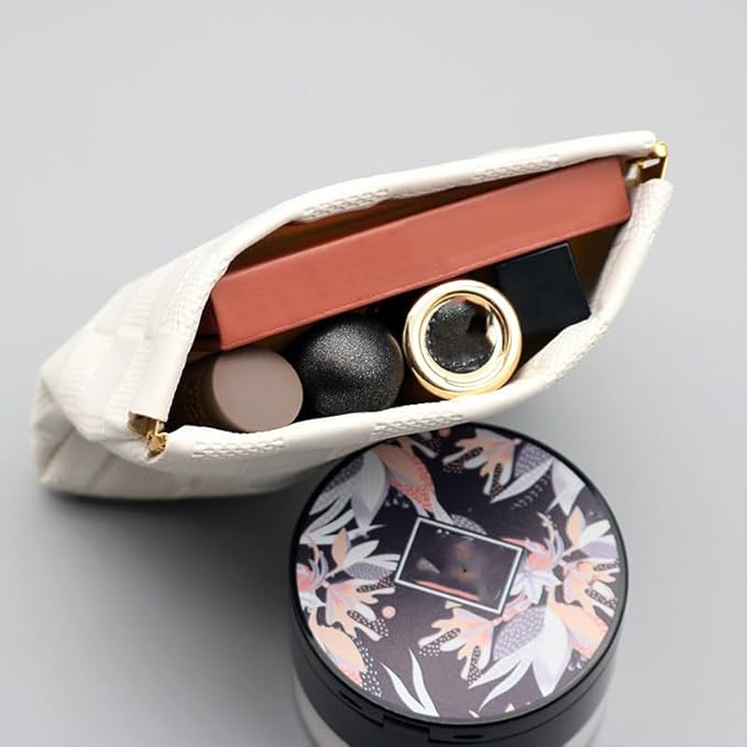 honitty Mini Travel Makeup Bag,Portable Popper Organizer, Checkered Storage Bag, Ladies Lipstick Pouch, Large Capacity Wallet, Jewelry Small Objects Storage Organizer