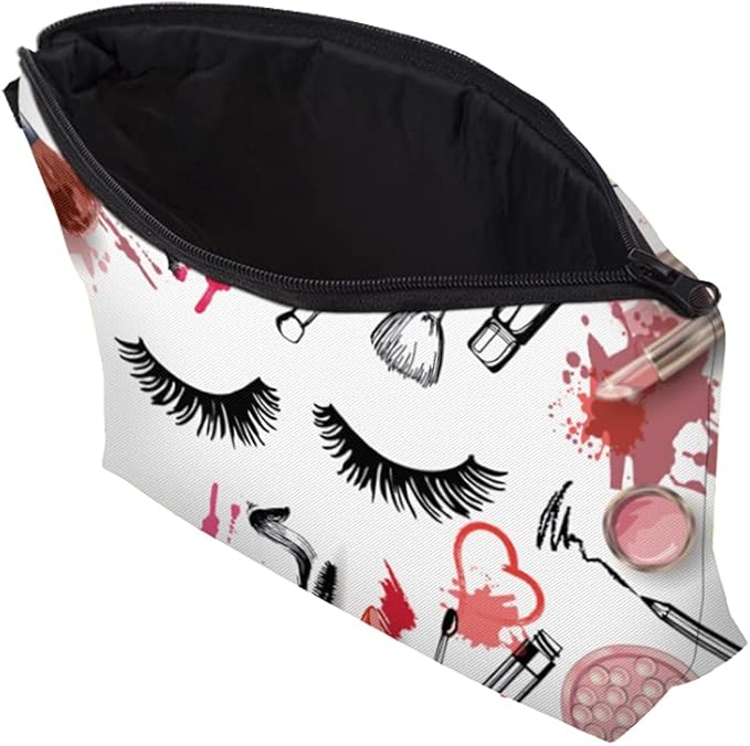 Deanfun Makeup Case Small, Cosmetic Zipper Bag Waterproof for Purse Mini, Women Cute Traveling Accessories Pouch for Ladies Thanksgiving Gifts(D2-55243)