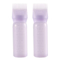 Pimoys Root Comb Applicator Bottle 6 Ounce Hair Oil Applicator 2 Pack Applicator Bottle for Hair Dye Bottle Applicator Brush with Graduated Scale, Purple