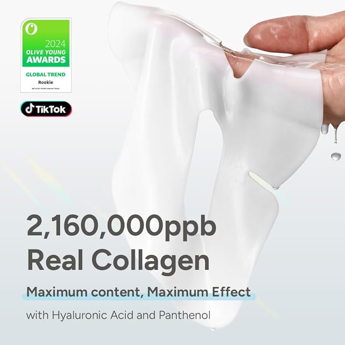 SUNGBOON EDITOR Deep Collagen HyaluB5 Overnight mask, Real Collagen 2,160,000ppb & Panthenol, Glass Skin, Moisture, Firming for Dry Skin, Face Masks, Real TikTok Viral, Korean Skin Care, 37gx1ea