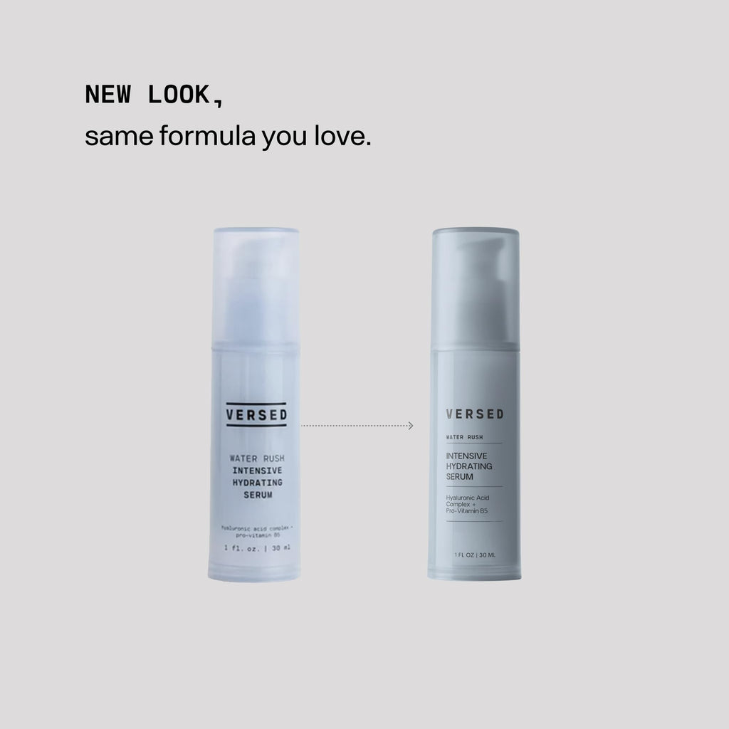 Versed Water Rush Intensive Hydrating Serum - Hyaluronic Acid Serums for Face with Vitamin B5 - Lightweight Face Serum for Dry Skin - Sensitive Skin-Approved & Clinially Tested (1 fl oz)