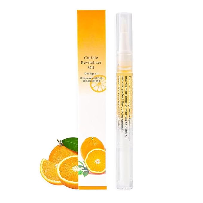 Yimart Set of 4pcs Orange Flavor Cuticle Revitalizer Oil Pen with Soft Brush,Nail Nutritional Cuticle Oil Pen For Anti-barb Finger Edge Nail Care Tool