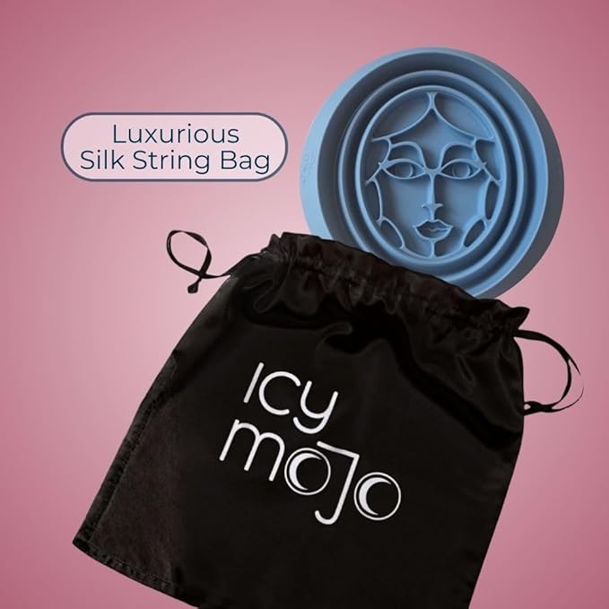Icy-Mojo Facial Cold Plunge™ | Collapsible Silicone Ice Facial Bowl with Built-in Ice Tray | Portable Face Ice Bath for Skin Tightening, Puffiness, Acne Relief & Glow (Soft Pink) (Baby Ice)