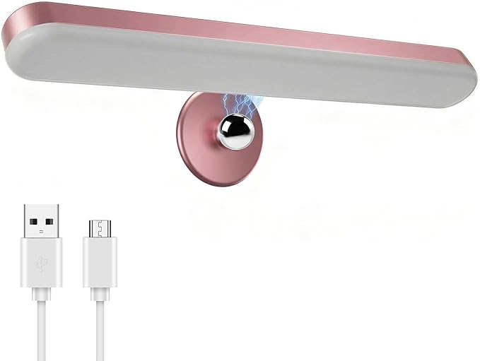Benreom Wireless Vanity Light for Mirror, Rechargeable LED Bar, Pink