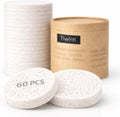 Compressed Facial Sponges 60 Pack – Natural Cellulose Facial Sponge for Cleansing, Makeup Removal, Exfoliating, Face Wash, Esthetician Spa Use (White)