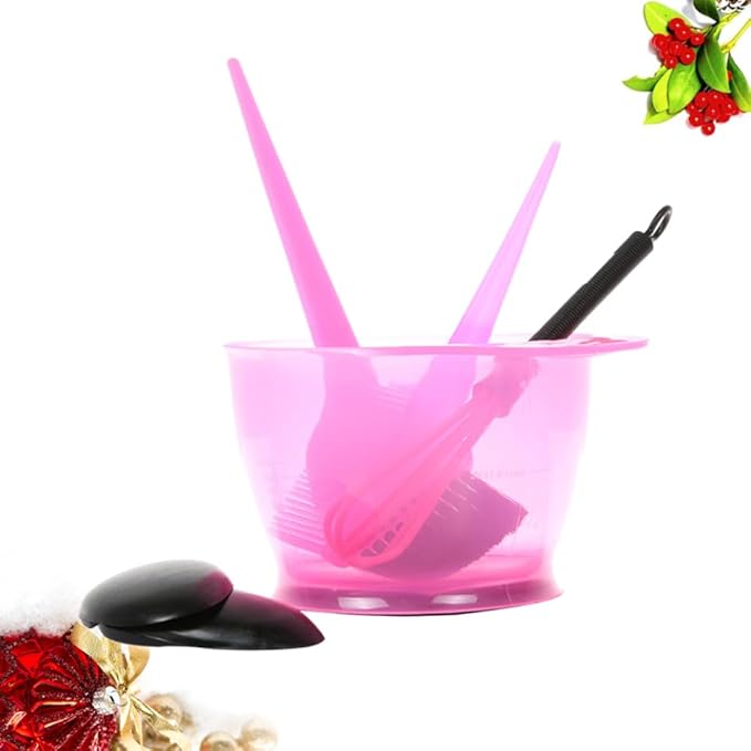 Hair Dye Tools Kit 5-Piece Hair Coloring Set with Mixing Bowl Brush Comb Earmuffs for Salon and Home Use Tinting Supplies