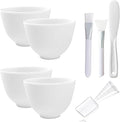 Silicone Face Mask Mixing Bowls - Microwave & Freezer Safe, Non-Stick Esthetician Bowls (White)