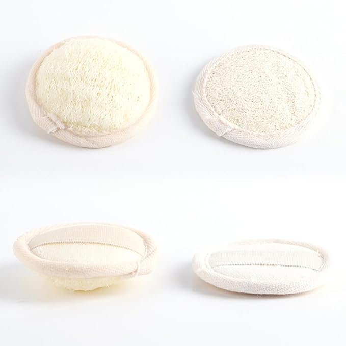 6 Pcs Exfoliating Loofah Sponge Face Pads Facial Loofah Scrubber Luffa Body Scrub Makeup Loofah Sponge Brush Bath Loofahs for Women Men Bath Spa Shower