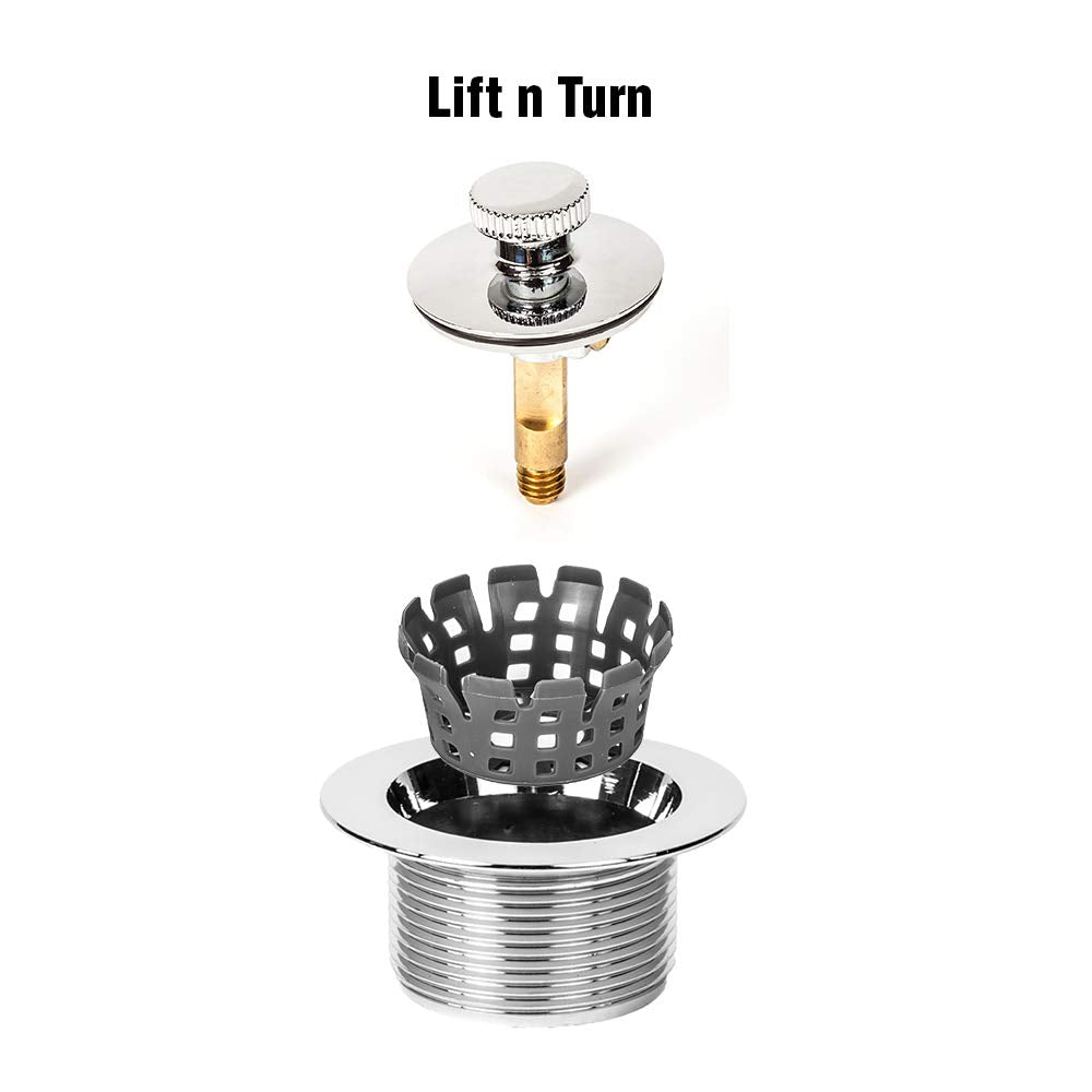PF WaterWorks PF0951-BN Universal Lift n Turn, (Twist Close) Bath Tub/Bathtub Drain Stopper Includes 3/8" and 5/16" Fittings