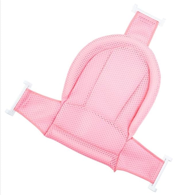Breathable Mesh Newborn Baby Bath Mat Baby Tub Pillow Adjustable Non-Slip Bath Seat Pad Bath Cushion for Bathtub for 0-18 Months (NO TUB)