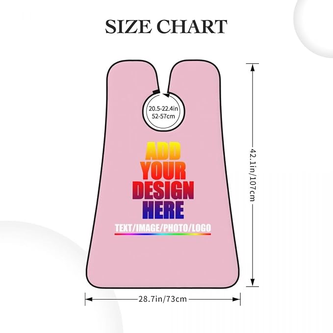 Custom Beard Apron for Men Personalized Gift with Name Image Picture Text Beard Shave Cape Customized Beard Trimming Catcher Bib for Bathroom Pink
