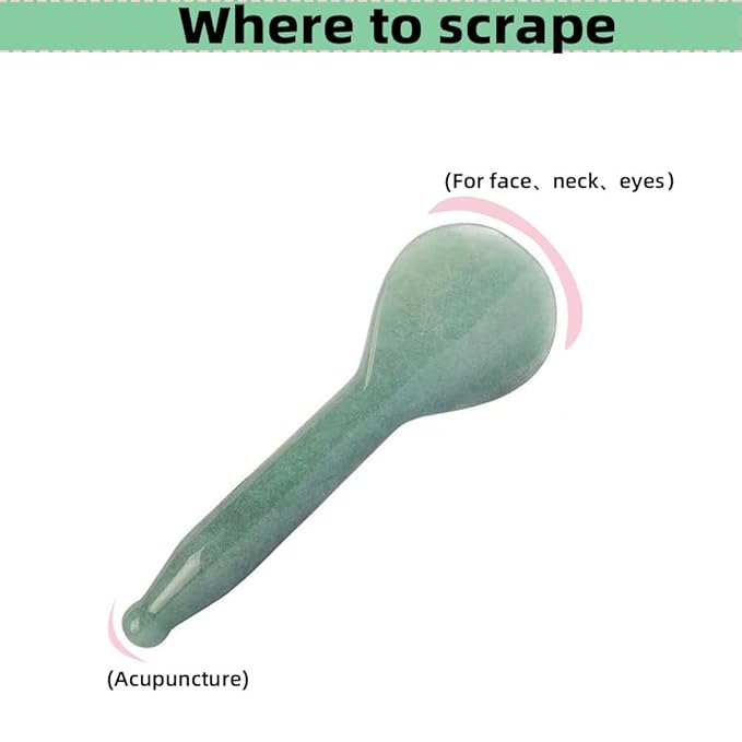 TOP SEWING Jade Gua Sha Massage Tools Facial Tool Natural Green Gua Sha Anti Aging Facial Skin SPA for Rejuvenate Skin Anti-Wrinkle Anti Aging